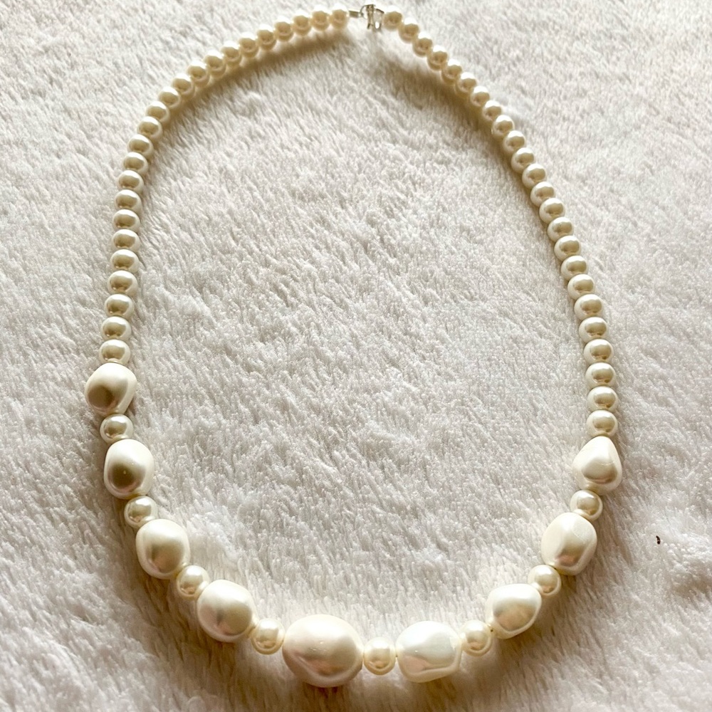 Classic White Faux Pearl Necklace
